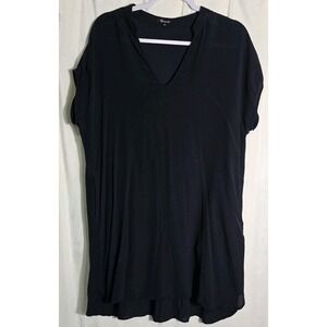 MADEWELL Women's Blue V-Neck Muscle Tank Dress Sz‎ Large Pullover Viscose